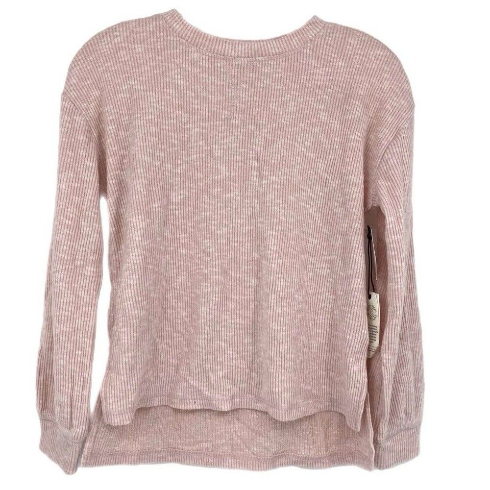 T & B Girls L (10/12) Pink Waffle Knit Long Sleeve Shirt